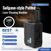 Détachant de peinture laser pulsé compact de style bagage, machine de nettoyage laser pulsé pour la rouille, la peinture, les graffitis, le bois et les meubles