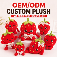 Peluche fraise personnalisée OEM ODM, mascotte en peluche de haute qualité, commande en gros, peluche promotionnelle, cadeau publicitaire