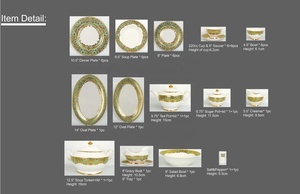 Nabor <span class=keywords><strong>new</strong></span> <span class=keywords><strong>bone</strong></span> <span class=keywords><strong>china</strong></span> 50 pezzi in rilievo oro cena set di stoviglie reali stoviglie di lusso - Product Image 6