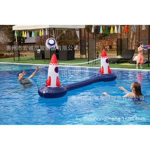 Inflatable Water Tennis Rack Rocket Design Pool Sports Toy For Children Outdoor Use PVC Material - Product Image 3