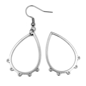 Connecteur de boucles d'oreilles géométrique en acier inoxydable, triangle creux pour la fabrication de boucles d'oreilles, accessoires de bijoux unisexes - Product Image 2
