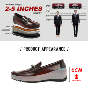 Zapatos Mocasines de Cuero Vacuno Hechos a Mano con Aumento de Altura de <span class=keywords><strong>6</strong></span> cm para Hombre, Zapatos Elevadores de Alta Calidad de 2.5 Pulgadas para Hombre - Product Image 5