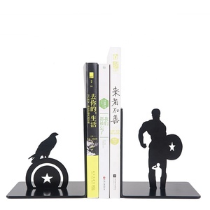 Superhero Cat <strong>Bookends</strong> for Home Office Funny <strong>Cute</strong> Metal Bookshelf Holders and Stopper Heavy Duty <strong>Bookend</strong> Decoration - Product Image 3