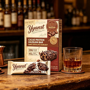 Barres protéinées au chocolat noir, noisettes et cacao, collations pour un regain d'énergie rapide, pour les sportifs, nutrition quotidienne, fabrication OEM, marque privée - Product Image 5