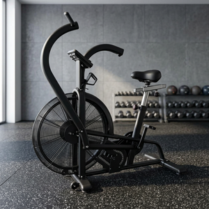 Bicicleta de fitness compacta con ventilador de rueda eólica integrado, ideal para ahorrar espacio en interiores, para sala de ejercicios o sótano. - Product Image 3