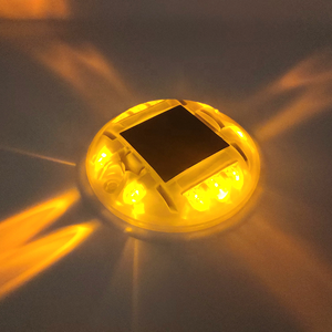 Road Safety <strong>Warning</strong> Light Solar Powered Yellow Flashing Blinking Strobe <strong>LED</strong> Road Work Marking Stud <strong>Flare</strong> <strong>Traffic</strong> Light - Product Image 1