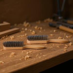 Cepillo de mano Ttake con mango de madera, cerdas de acero, 5x15x23 mm, 16 alambres - Product Image 3