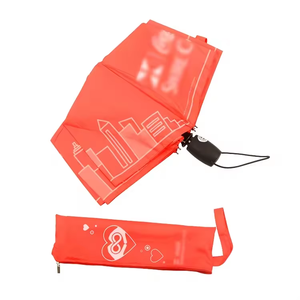 Sombrillas Plegables Semiautomáticas de 3 Pliegues Rojas para Viajes y Eventos, con Logotipo Personalizado, Compra al por Mayor en <span class=keywords><strong>China</strong></span> a Precio Económico - Product Image 4