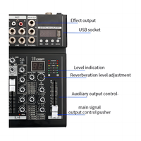 Carte son mélangeur Audio carte son Console système de bureau Interface 4 canaux USB BT + 48V alimentation stéréo numérique mélangeur