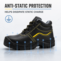 Bottes de sécurité hiver EN ISO 20345 S1P à embout d'acier, antistatiques, résistantes à la perforation, en cuir de vachette, doublure chaude, double construction