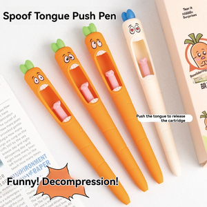 Bolígrafo de gel neutro con diseño de rábano confuso y forma de zanahoria, divertido, con lengua que sale al presionar, para oficina y material escolar - Product Image 5