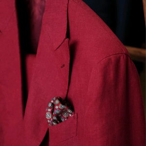 Chaqueta de Traje Casual para <span class=keywords><strong>Hombre</strong></span>, de Lino Rojo, Transpirable, Antiarrugas, Estilo Italiano, Doble Botonadura, Sin Forro, Logotipo Personalizado, Se Acepta OEM/ODM - Product Image 2