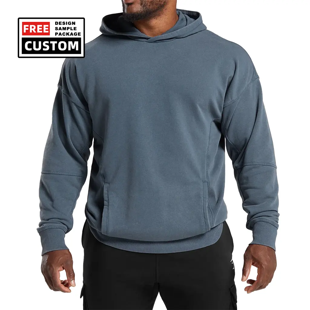 Custom Printed Cropped Crop Sport Baggy Acid Wash Tracksuit Sweaters Heavyweight Hoodie For Men