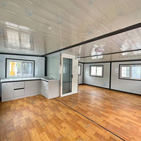 Maison préfabriquée modulaire pliable FLKT à double aile, pour toit plat, robuste, étanche, résistante au vent et au feu, avec salon