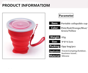 Nouvelle tasse pliable en silicone de qualité alimentaire, créative et moderne, pour voyage en extérieur, portable, pour bain de bouche/boisson, vente en gros - Product Image 3