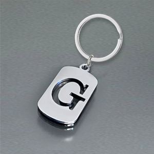 Llavero de acero inoxidable hueco de 26 pulidos Llavero de metal con personalidad simple para mochila Accesible transfronterizo - Product Image 6