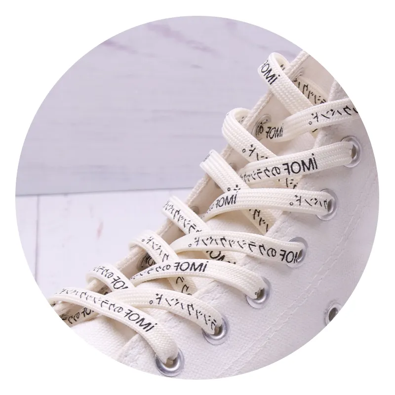 Weiou Hersteller gedruckt Katakana Brief druck japanische Mode flache Schnürsenkel für Jumpmans und Yezys, Converses Schuhe