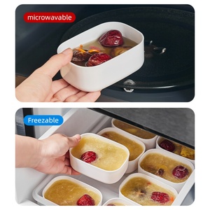New White Plastic Bento Food Storage Boxes <b>Refrigerator</b> and Freezer Suitable Kitchen Suitable Soup <b>Container</b> with Lids - Product Image 4