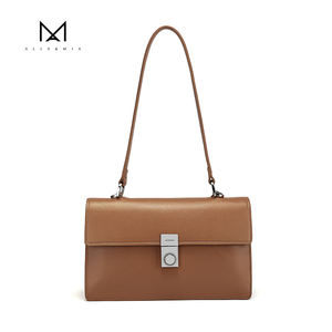 Borsa a <span class=keywords><strong>Tracolla</strong></span> Minimalista in Pelle per Donne, Elegante Borsetta Sottobraccia, Borsa a Mano Monocolore con Patta per Ufficio e Feste - Product Image 1