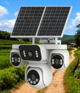 Ngoài trời 6MP 4G năng lượng mặt trời PTZ bốn ống kính camera an ninh 10x zoom màu tầm nhìn ban đêm hai chiều âm thanh <span class=keywords><strong>Pan</strong></span>-<span class=keywords><strong>Tilt</strong></span> đám mây IP66 không thấm nước - Product Image 3