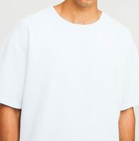 T-shirt plissé ample bleu pastel respirant et ensemble de survêtement baggy mi-long en polyester/coton coupe décontractée pour l'été