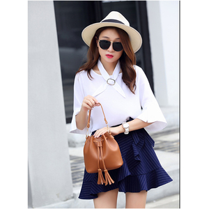 Wholesale Leather <strong>Black</strong> Top Fashion Trendy Brand <strong>Mini</strong> Lady Drawstring Bucket <strong>Bag</strong> - Product Image 6