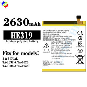 Nokia <span class=keywords><strong>3</strong></span> TA-2630 TA-1020 TA-1028 TA-1032 için OEM 1038 mAh pil HE319 şarj edilebilir LI-ion polimer pil - Product Image 1