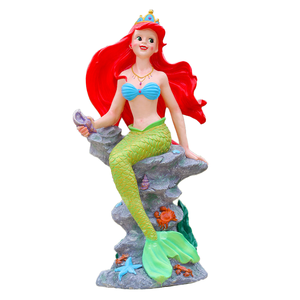 Escultura de Sirena de Resina Personalizada, Estatua de Tamaño Real para Parque, Decoración de Fuente de Fibra de Vidrio, Adorno Temático - Product Image 1