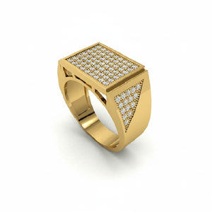 Bague de fiançailles élégante et stylée en or jaune avec diamant véritable taille brillant rond serti à griffes pour homme de Sheetal Diamonds Ltd - Product Image 2