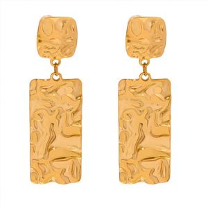 Pendientes Antideslustre de Acero Inoxidable 316L, Chapados en Oro de 18k y 14k, Joyería Fina de Diseño, Pendientes de Pepita para Mujer - Product Image 3
