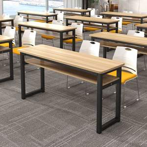 Conjunto de mesa y silla de entrenamiento para aula escolar, duradero, resistente a las manchas, blanco con asiento amarillo - Product Image 3