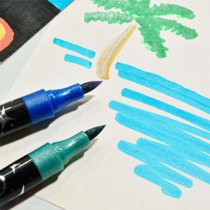 Bộ bút dạ quang vẽ tranh 12/18/24/36/48 màu, đầu kép, khô nhanh, dùng để vẽ tranh, vẽ graffiti - Product Image 3