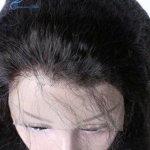 Guarantee Hair Brazilian/peruvian Mink Hair <b>Lace</b> <b>Wig</b> Kinky/yaki Straight <b>Lace</b> <b>Wig</b> Natural Color Handmade and Machine Wefted <b>Wig</b> - Product Image 4