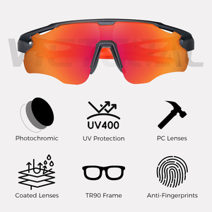 VICTGOAL <span class=keywords><strong>Lunettes</strong></span> de vélo photochromiques UV400 cyclisme course à pied extérieur enfant fille hommes soleil tendance <span class=keywords><strong>Lunettes</strong></span> de soleil <span class=keywords><strong>sport</strong></span> <span class=keywords><strong>Lunettes</strong></span> de cyclisme - Product Image 6