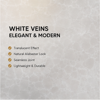 Panneau en résine artificielle translucide TA-404, effet pierre, veines blanches modernes, alabastre, léger, découpe sur mesure, dalle rétroéclairée, joints sans joint