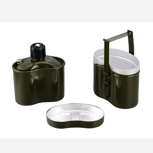 HBMT02 Outdoor Camping Dark Green 3 Pieces <b>KIT</b> <b>Mess</b> Tin Pot Bowl Lid - Product Image 1