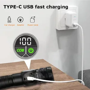 Hot Bán Cao Lumens Đuôi Nam Châm 1500M Dài Phạm Vi COB Kính Thiên Văn Zoom USB Có Thể Sạc Lại Trắng <span class=keywords><strong>LED</strong></span> <span class=keywords><strong>Torch</strong></span> Ánh Sáng Đèn Pin Chiến Thuật - Product Image 5