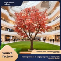 Sofort Lieferbar Maßgefertigter Künstlicher Ahornblatt-Baum aus Kunststoff, Großformatige Umweltfreundliche Dekoration für Einkaufszentren, Hotels und Gärten