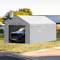 Abri de voiture, auvent, paroi latérale, 10 x 20 pieds, tente de garage, abri, bâche, toit en PEAK, design moderne, résistant, imperméable, protégé contre les UV