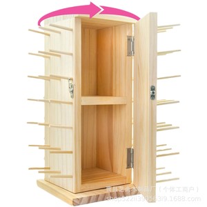 Soporte de madera para bobinas de hilo Pink Power, giratorio 360 grados, organizador de hilo para costura - Product Image 3