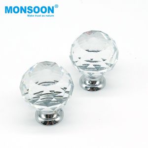 Herrajes para muebles: tiradores de cajones para sala de estar, pomos de cristal para puertas de dormitorio, pomos redondos de aluminio con base de diamante para cocina y armario. - Product Image 6