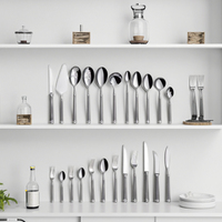Ensemble de couverts de luxe haut de gamme en acier inoxydable 304 forgé, style colonne romaine, pour restaurant et hôtel, avec finition miroir pour la maison
