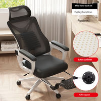 Chaise de bureau ergonomique de direction inclinable pivotante en maille de cadre en plastique à dossier haut de qualité professionnelle