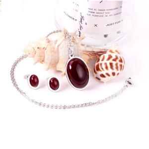 Trendy Stainless Steel Women Jewelry <b>Sets</b> Indian <b>Jewellery</b> Pendant Necklace Earrings <b>Sets</b> - Product Image 6