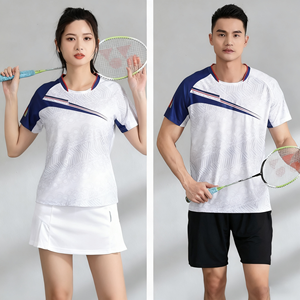 Nouveaux ensembles d'uniformes de badminton haut de gamme 2025, impression personnalisée, séchage rapide, hommes et femmes, chemises de sport athlétiques élégantes pour le badminton - Product Image 4