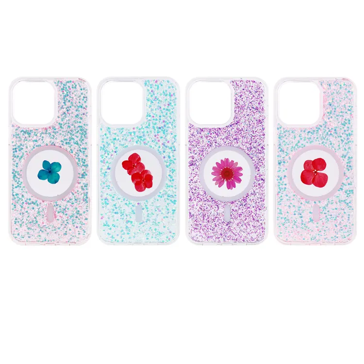 Glitter Imd Magneetband Voor Gedroogde Bloemen Mobiele Telefoon Hoesje Voor iPhone