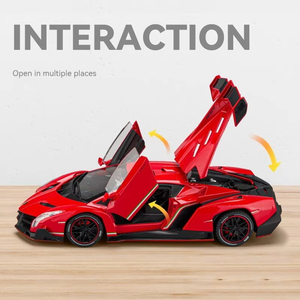 Eveno 1:24 <span class=keywords><strong>Rambo</strong></span> Super Car Diecast Model Sound Light Pullback Metal Ornamento con puertas abiertas Decoración Juguetes para niños - Product Image 5