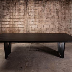 ชุดโต๊ะอาหารหรูหราทันสมัยสีดำ วี แบล็ค  โต๊ะไม้สำหรับห้องรับประทานอาหาร - Product Image 5