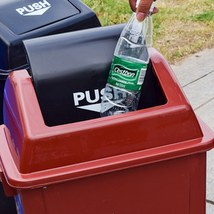Contenedores de separación de residuos secos y húmedos de Shanghái, cubos de basura con tapa basculante, contenedores de saneamiento para exteriores con separación de residuos secos y húmedos, de material engrosado. - Product Image 3