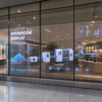 Écran LED transparent haute transparence pour vitrine de salle d'exposition d'entreprise, mur en verre, affichage LED sur verre